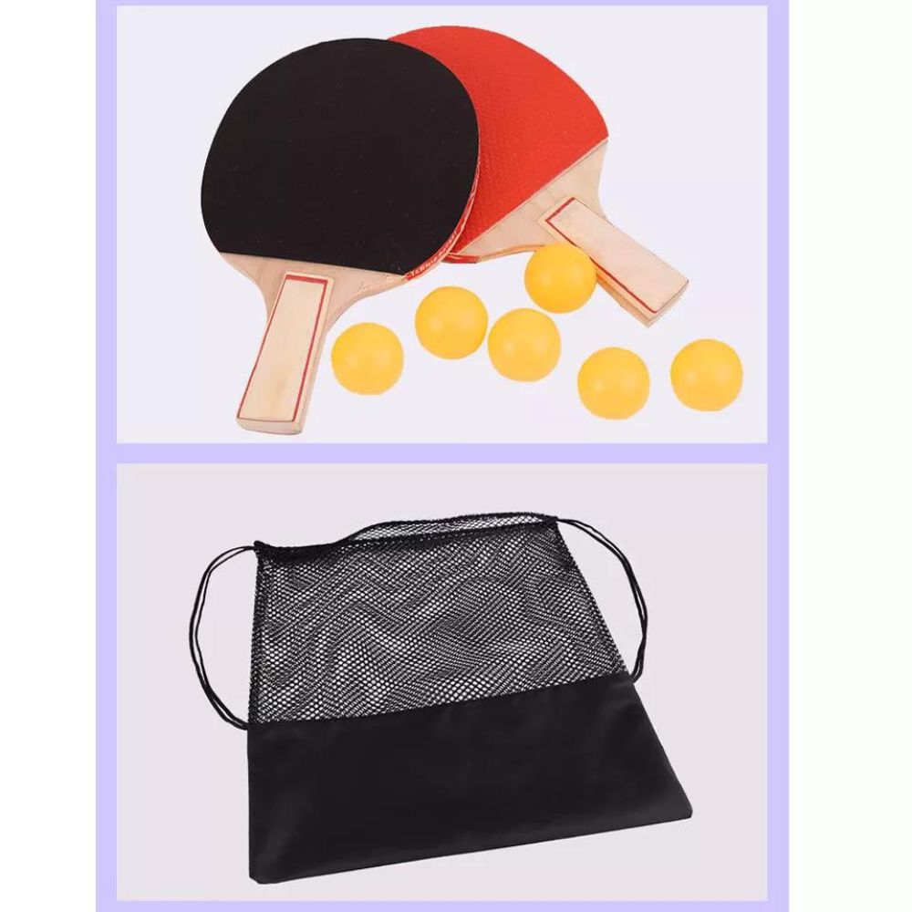 Portable Table Tennis Kit Ping Pong Set Instant Retractable Net Rack + 2 Bats + 6 Balls