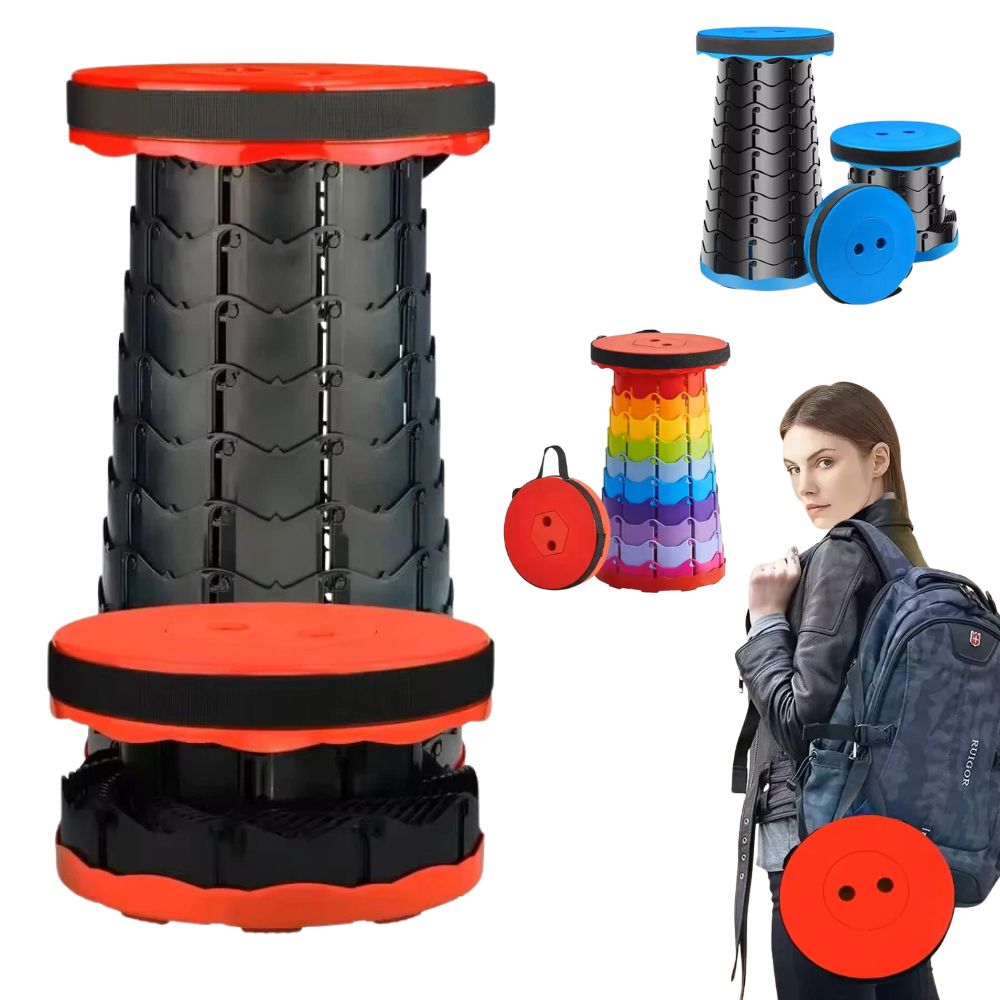 Retractable Portable Chair Stool Folding Telescoping Seat Camping Fishing Chair