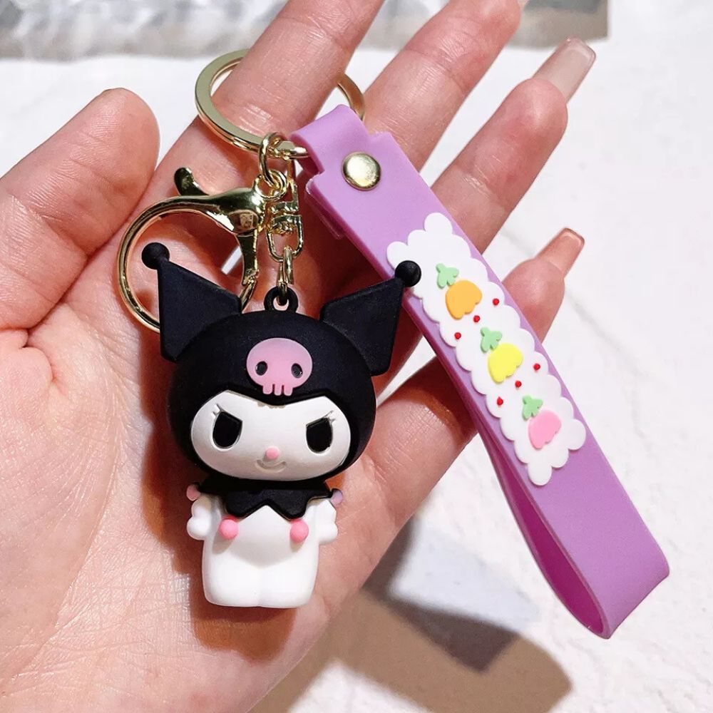 Sanrio Kuromi Cartoon Keyring Cute Keychain Bag Charm Pendent Kids Gift