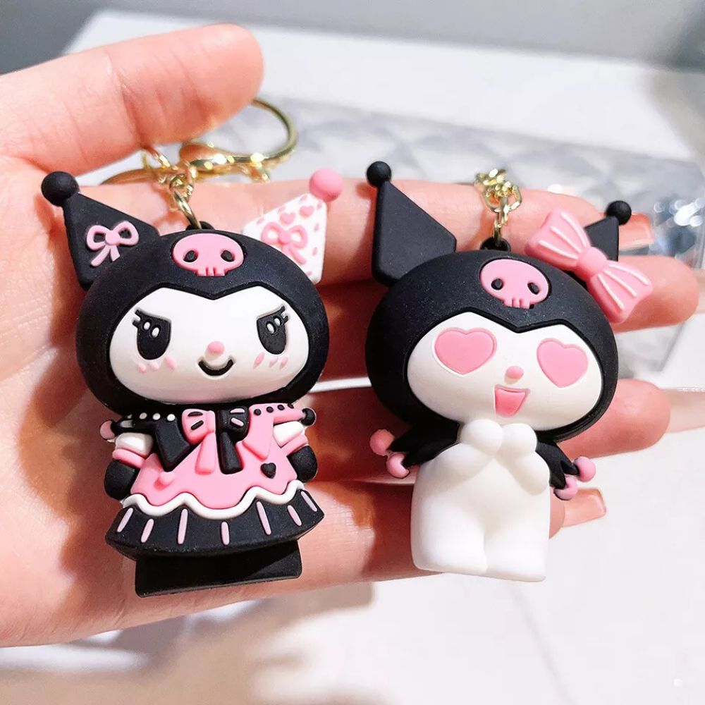 Sanrio Kuromi Cartoon Keyring Cute Keychain Bag Charm Pendent Kids Gift