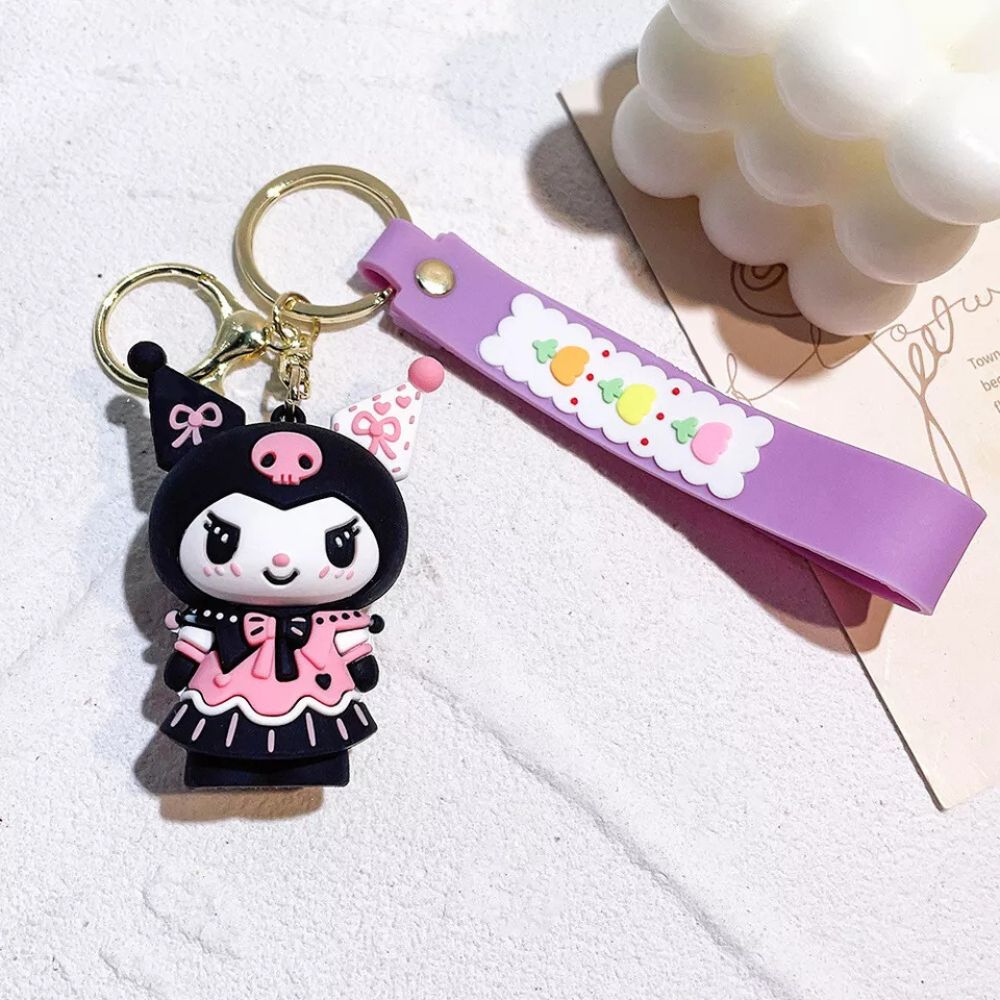 Sanrio Kuromi Cartoon Keyring Cute Keychain Bag Charm Pendent Kids Gift