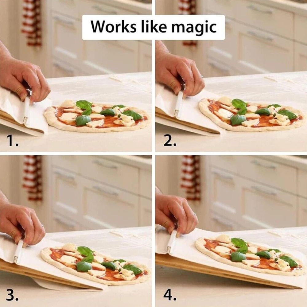 Sliding Pizza Shovel Peel-Pizza With Handle Dishwasher Safe Resusable Pizza Peeler