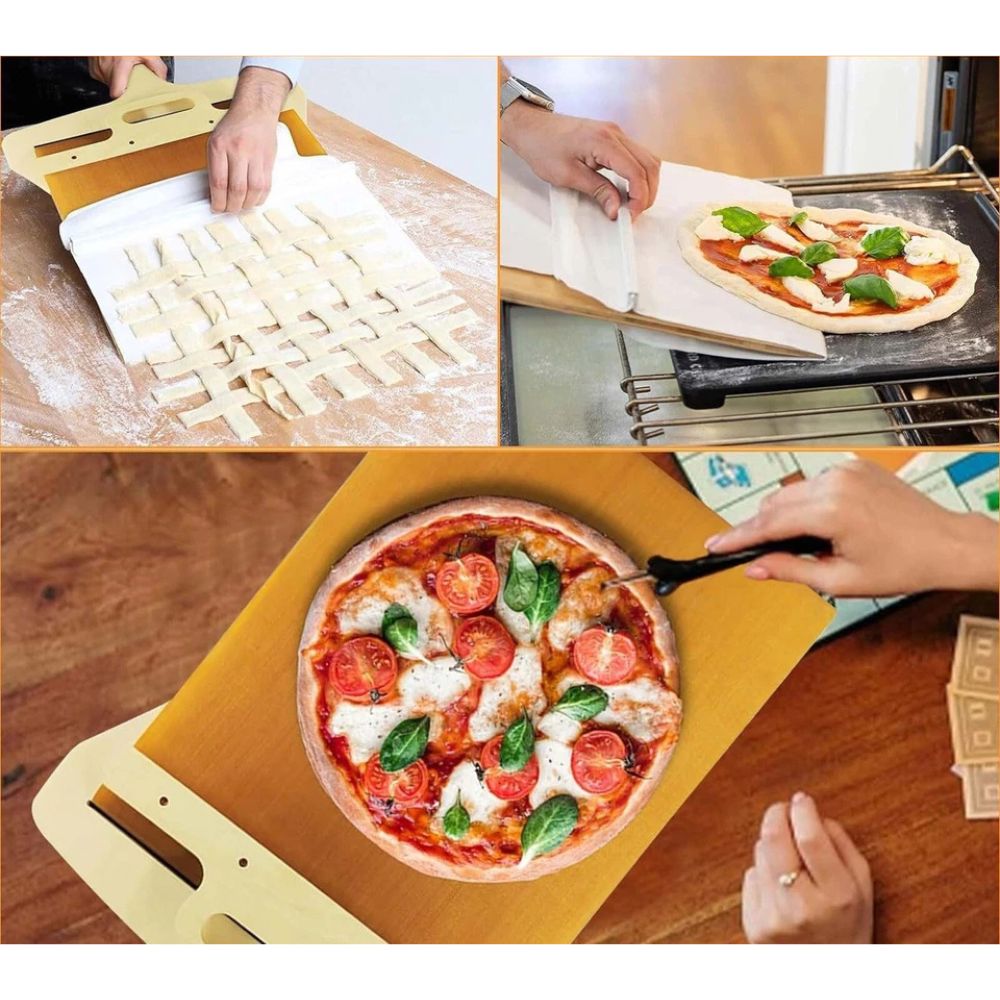 Sliding Pizza Shovel Peel-Pizza With Handle Dishwasher Safe Resusable Pizza Peeler
