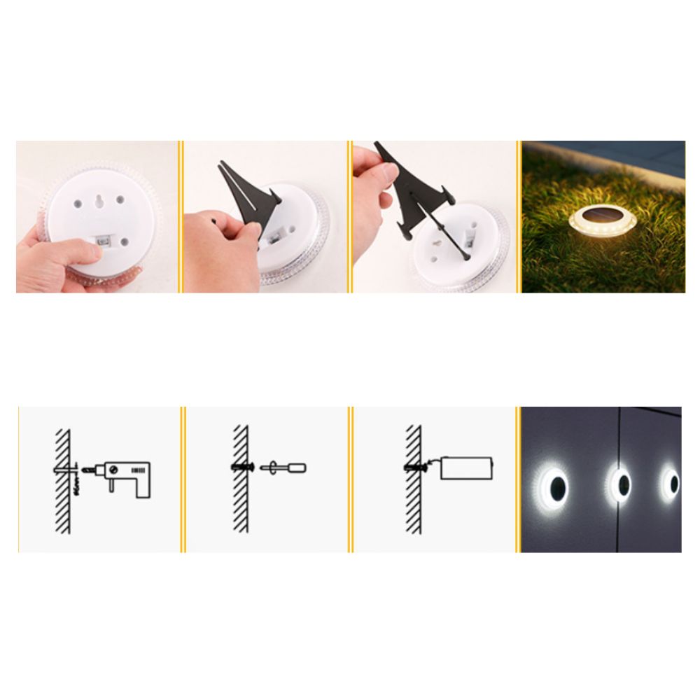 4PCS Solar LED Garden Wall Light Waterproof White Outdoor Lamp Auto Sensor