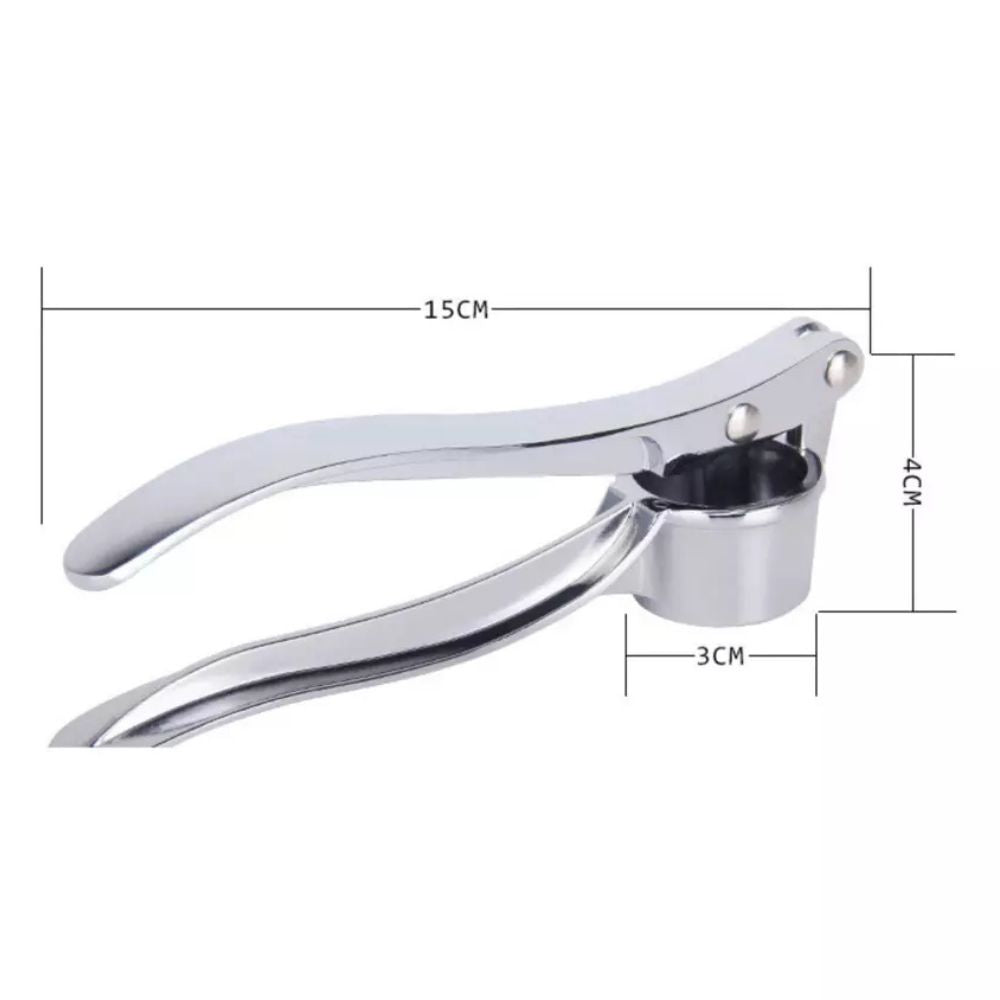 Stainless Steel Garlic Press Crusher Squeezer Silver Mincer Masher Tool Kitchen