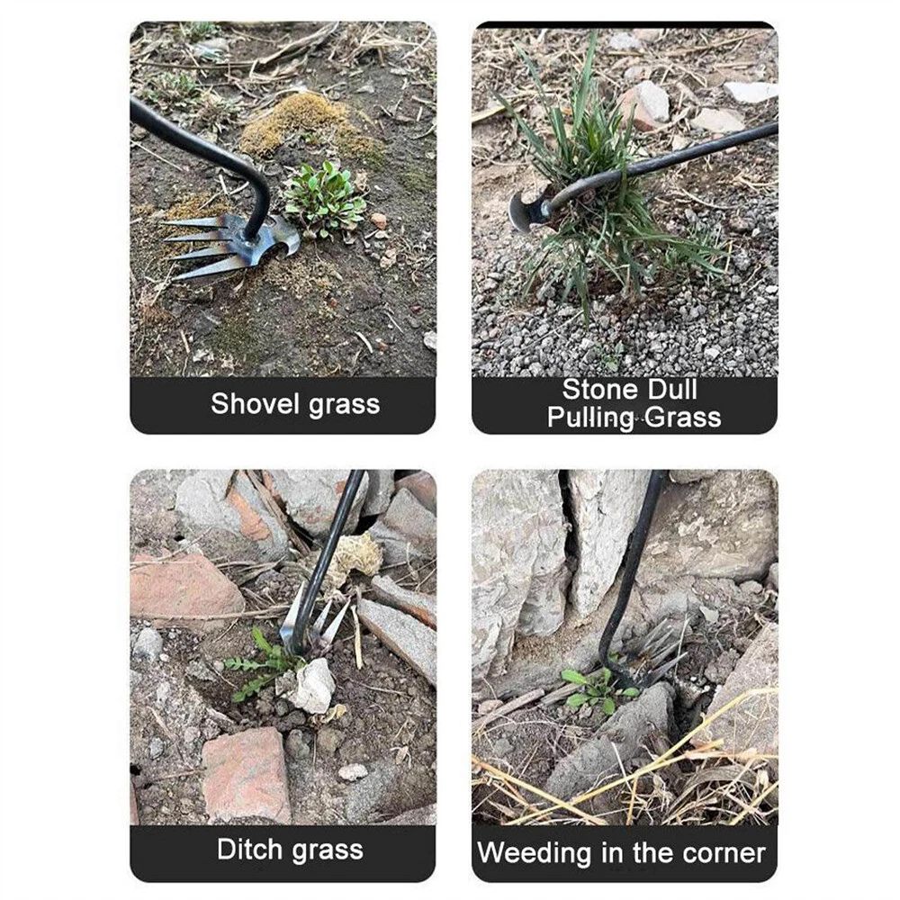 Stainless Steel Hand Weeder Rake Weed Remover Puller Manual Tool Garden