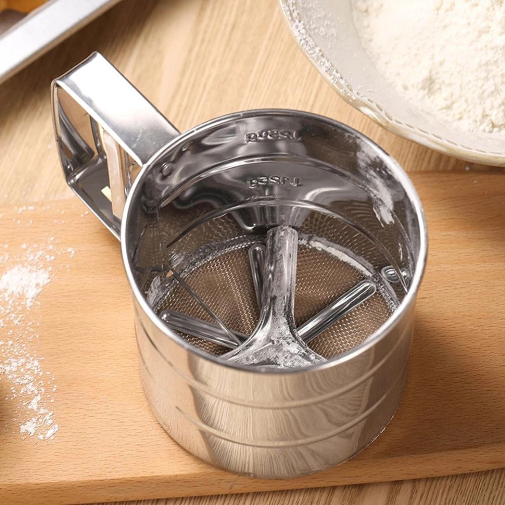 Stainless Steel Mesh Flour Sifter Baking Icing Sieve Strainer Cup Sugar Shaker