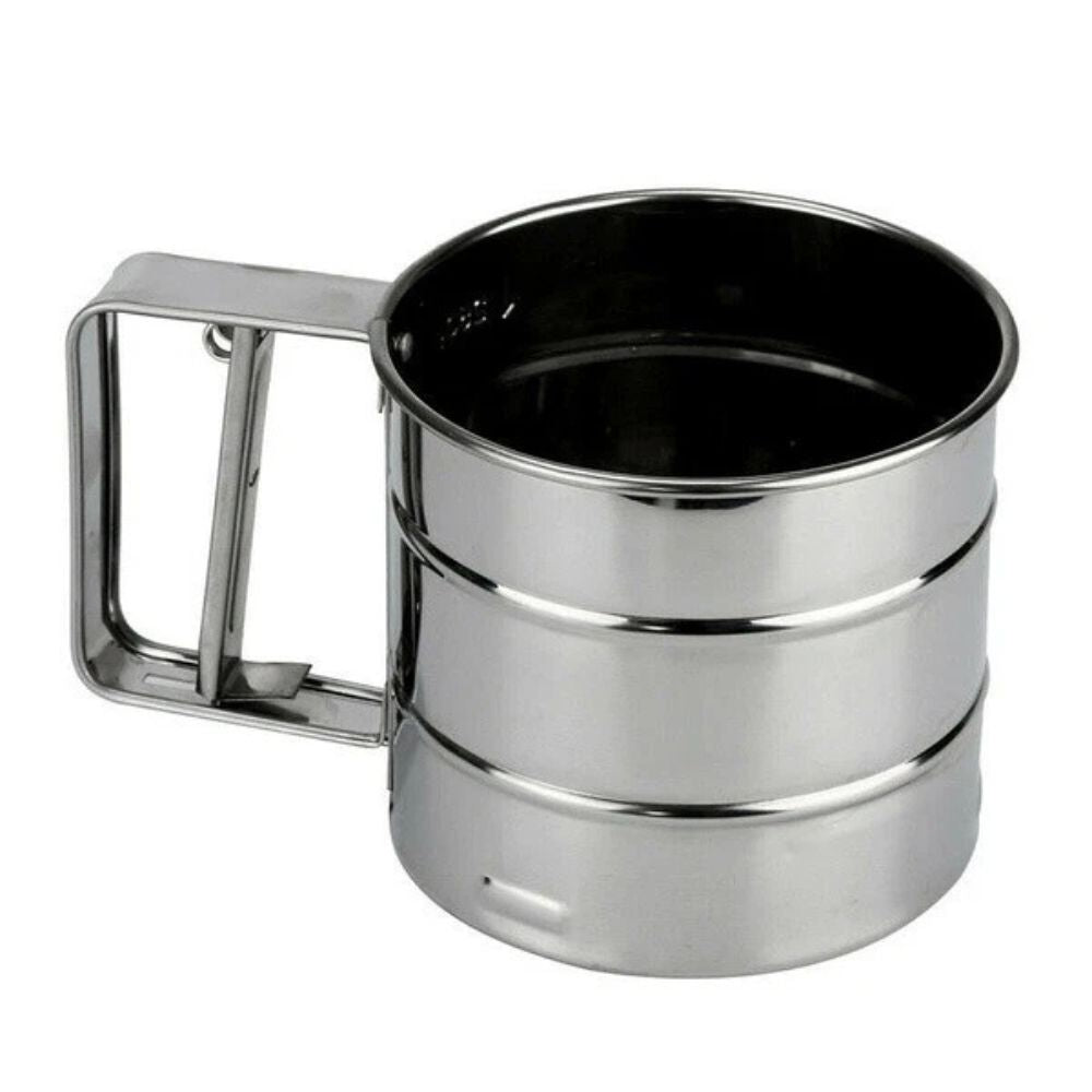 Stainless Steel Mesh Flour Sifter Baking Icing Sieve Strainer Cup Sugar Shaker