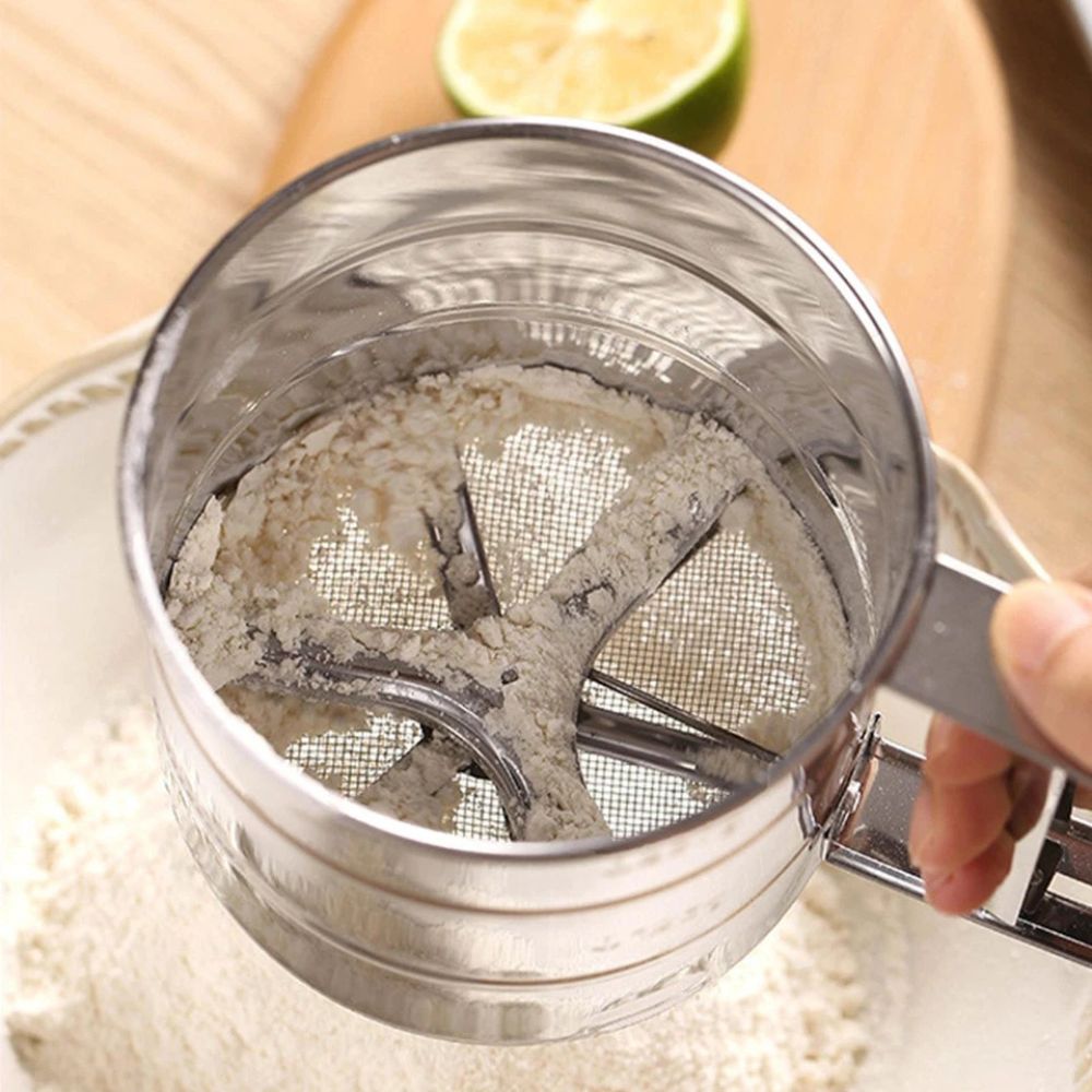 Stainless Steel Mesh Flour Sifter Baking Icing Sieve Strainer Cup Sugar Shaker