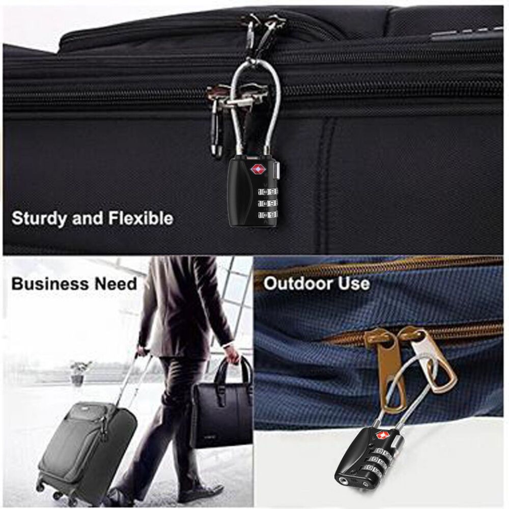 TSA Security 3 Combination Travel Suitcase Code Lock Padlock Luggage Bag