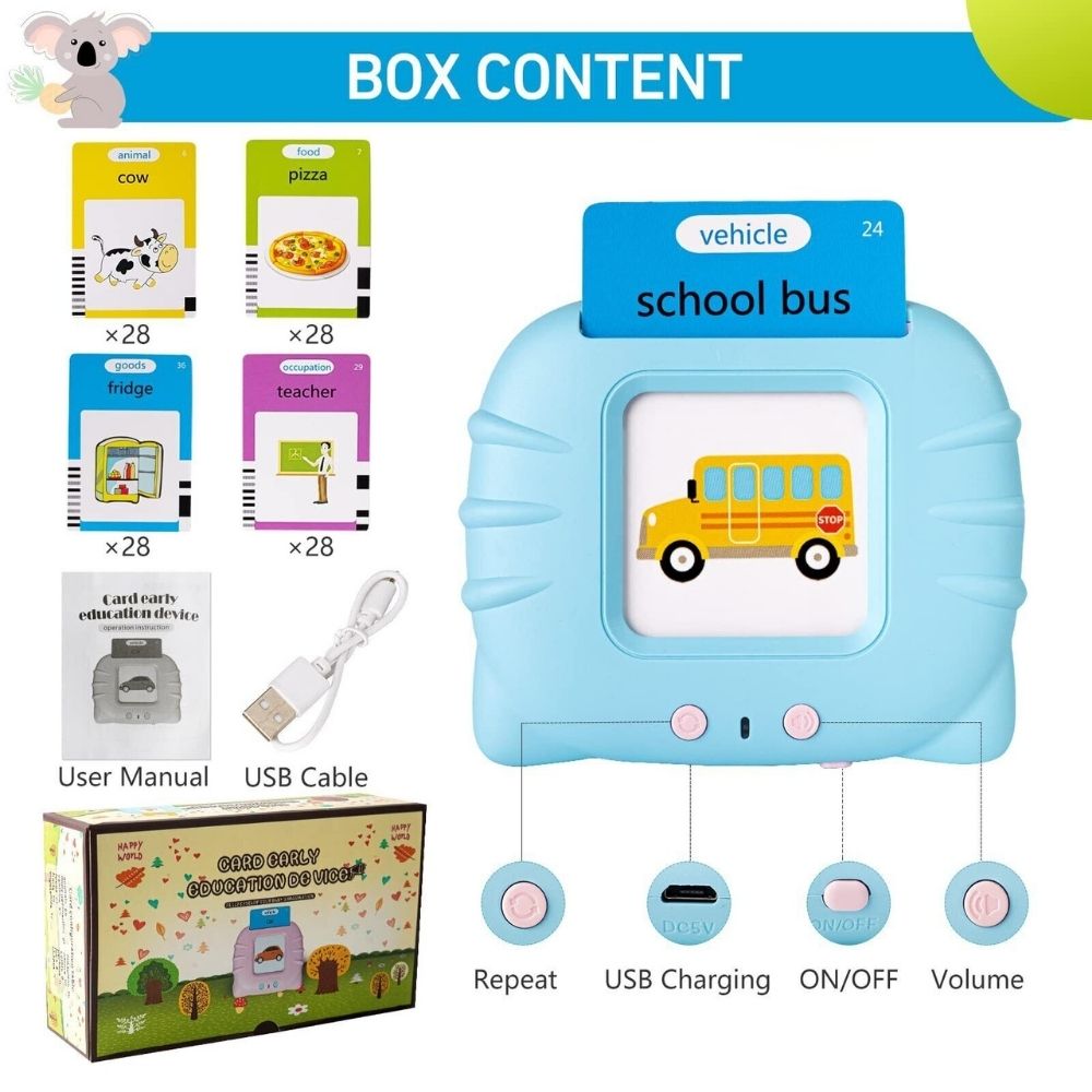 Talking Flash Cards For Toddlers Toy For Kids Preschool Words Learning Cards