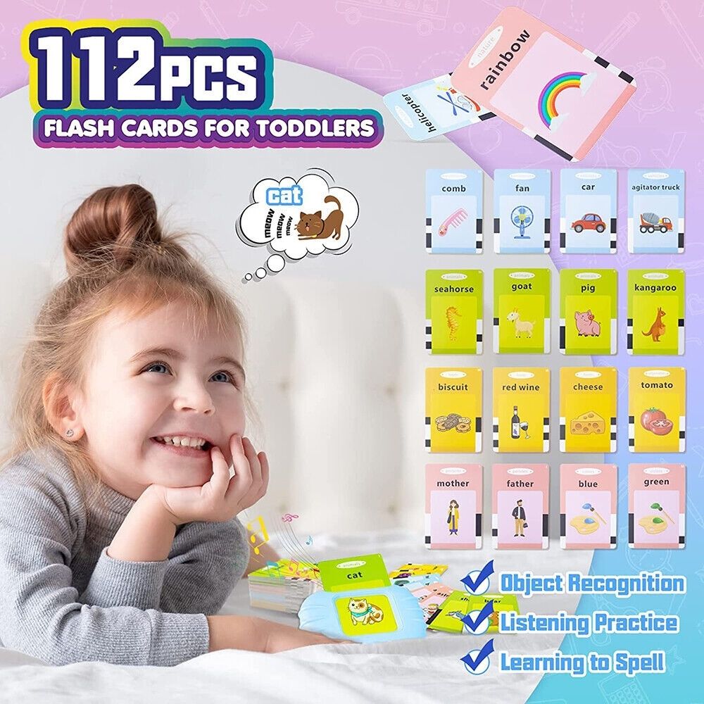 Talking Flash Cards For Toddlers Toy For Kids Preschool Words Learning Cards