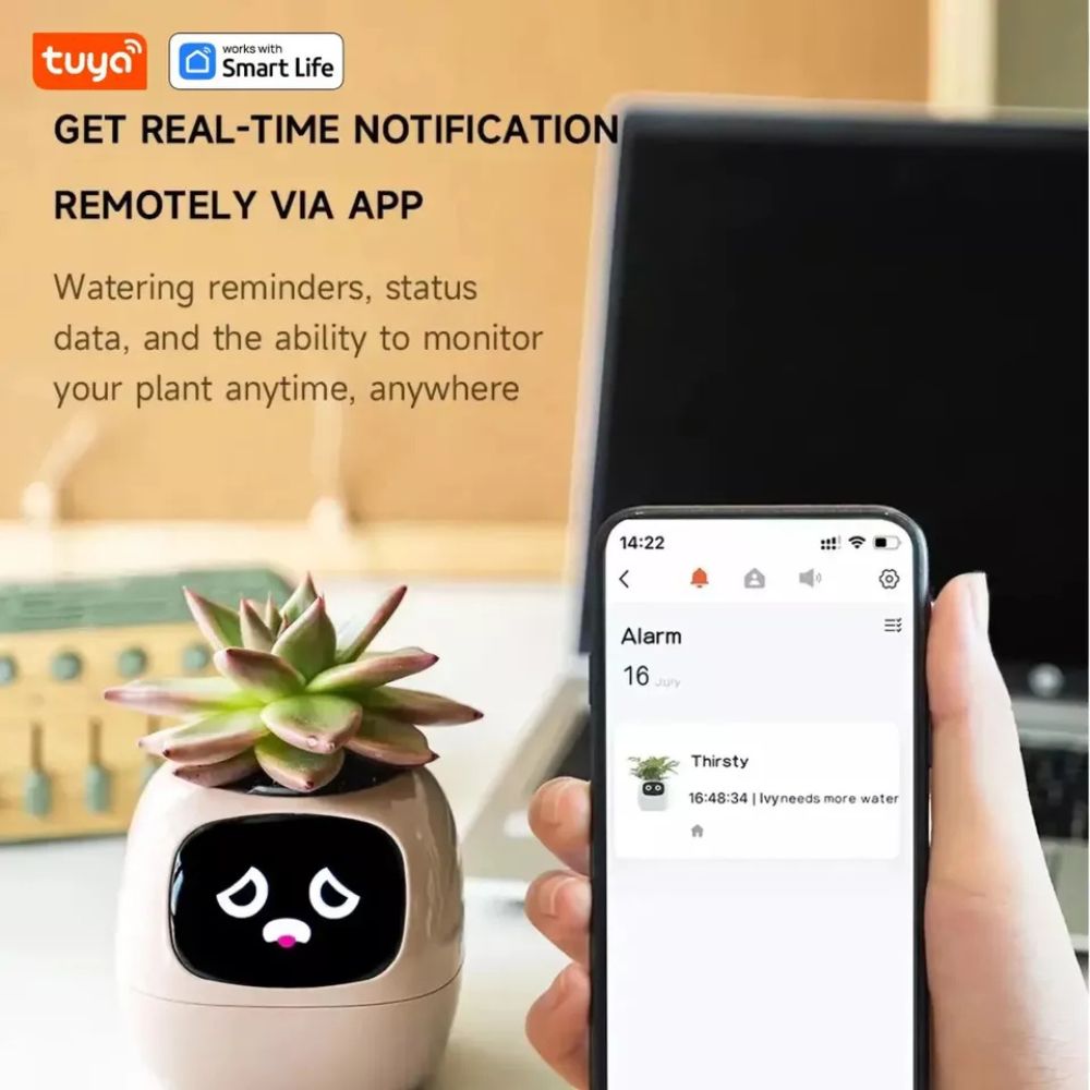 Tuya Ivy Smart Planter: AI Plant Care, Endless Fun, 7 Sensors, 49 Expressions