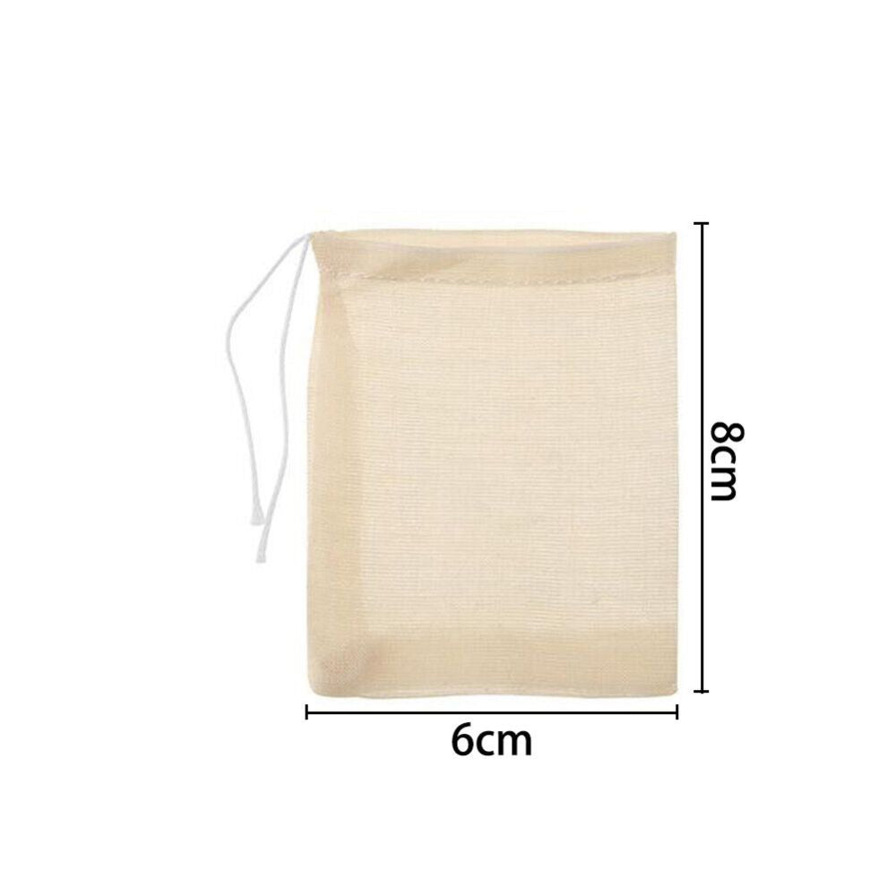 UP 50x Reusable Cotton Filter Bags 100% Cotton Muslin Spices Herbs Tea Soup Drawstring
