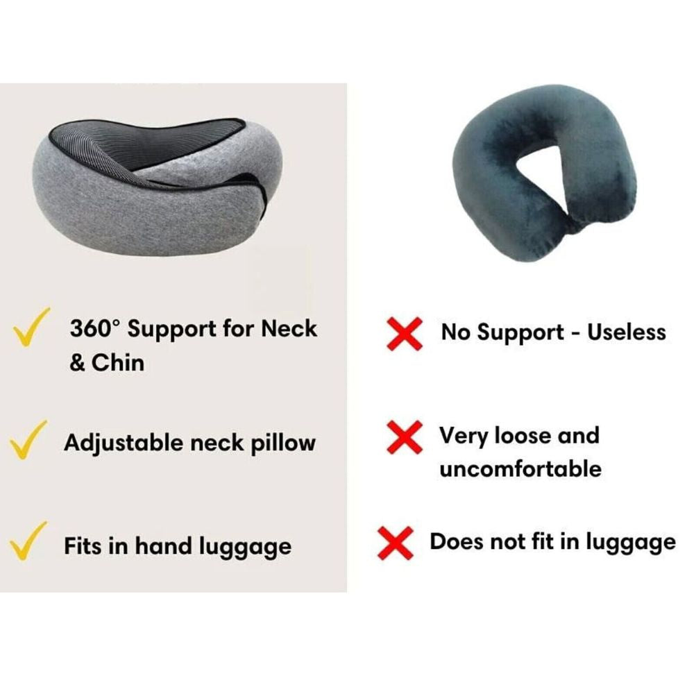 U Shaped Neck Pillow for Travel Memory Foam Comfortable & Breathable Soft