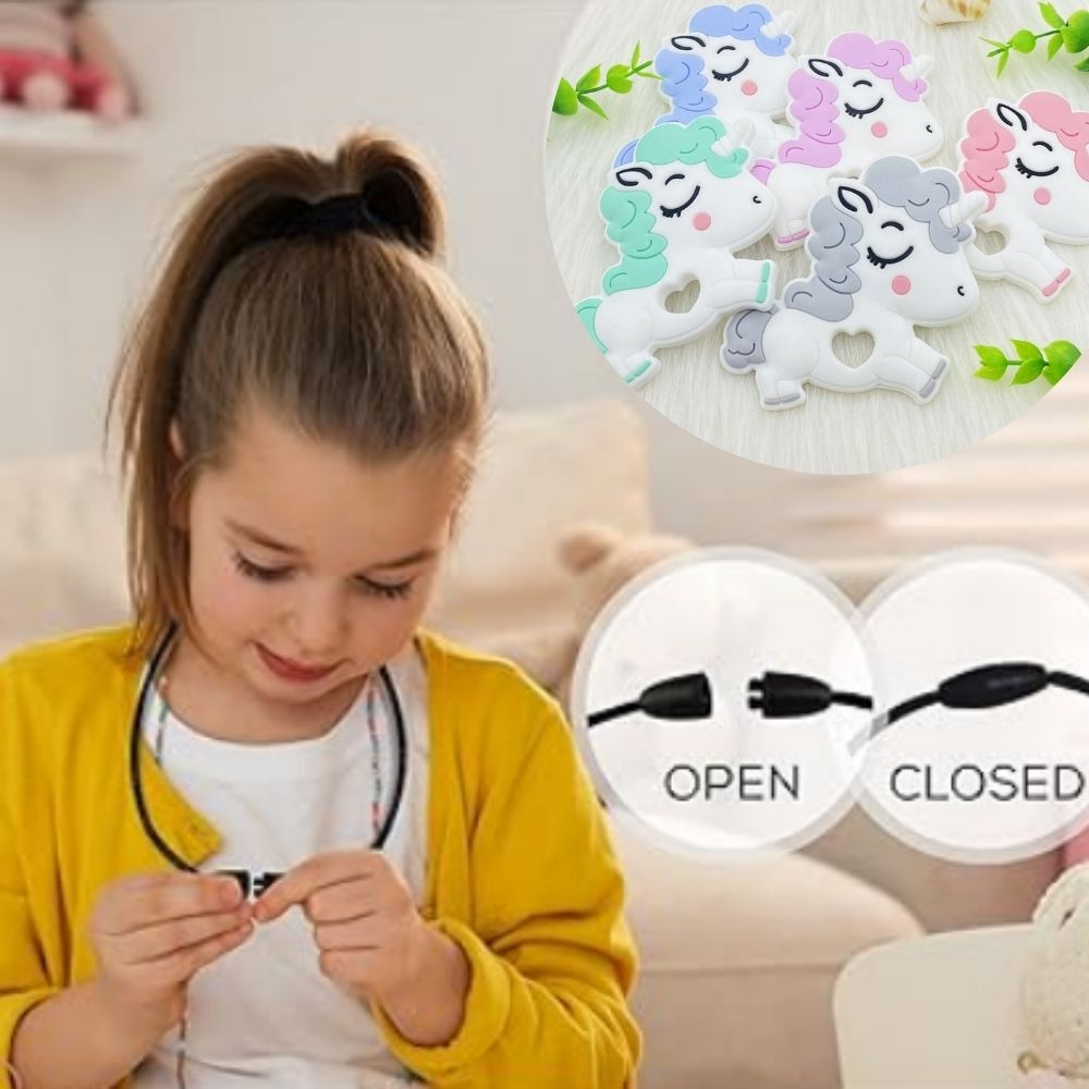 Unicorn Sensory Chew Necklace For Biting, Teething, Autism, ADHD & Fidgeting