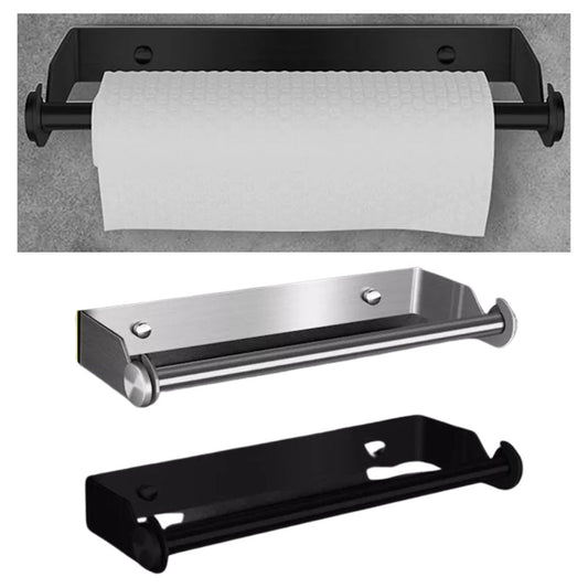 Wall Mount Paper Towel Holder Under Cabinet Stainless Steel Rack Kitchen