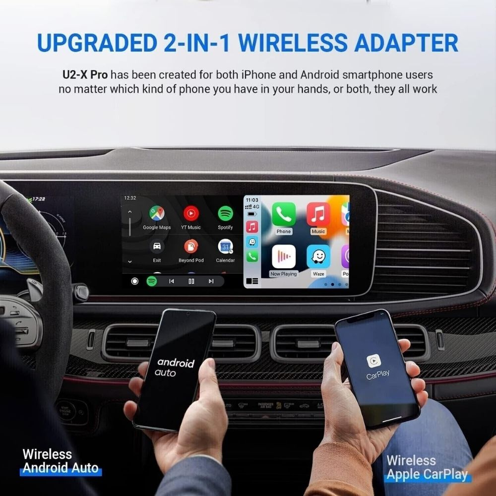 Wireless Carplay Auto Adapter For iPhone & Android With Netflix and Youtube