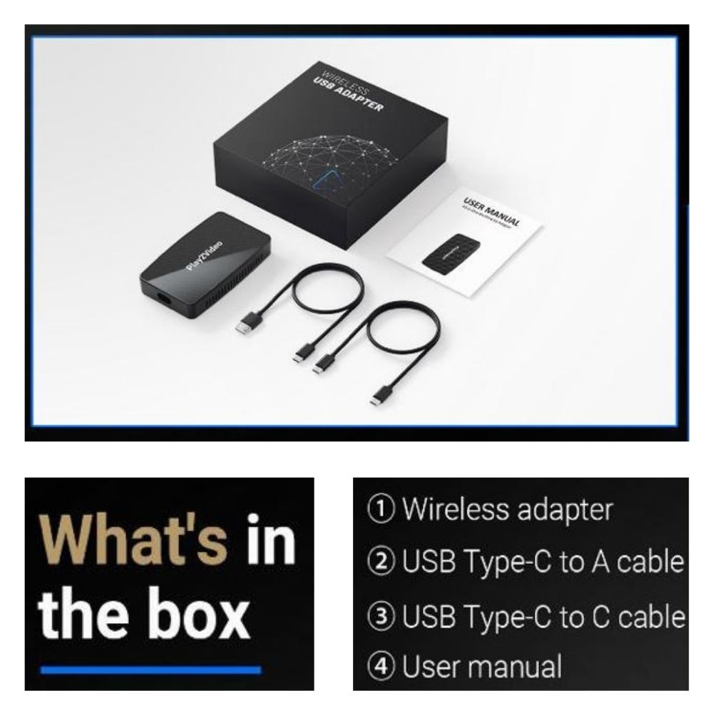 Wireless Carplay Auto Adapter For iPhone & Android With Netflix and Youtube