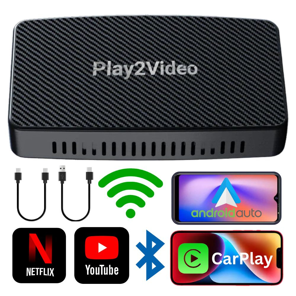 Wireless Carplay Auto Adapter For iPhone & Android With Netflix and Youtube
