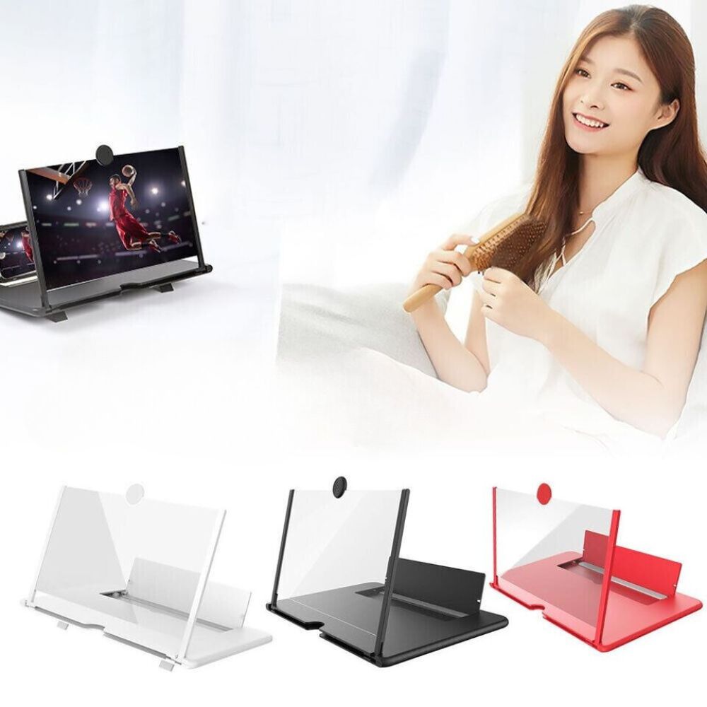12" Folding Screen Magnifier Amplifier Stand 3D Adjustable Mobile Phone HD Video