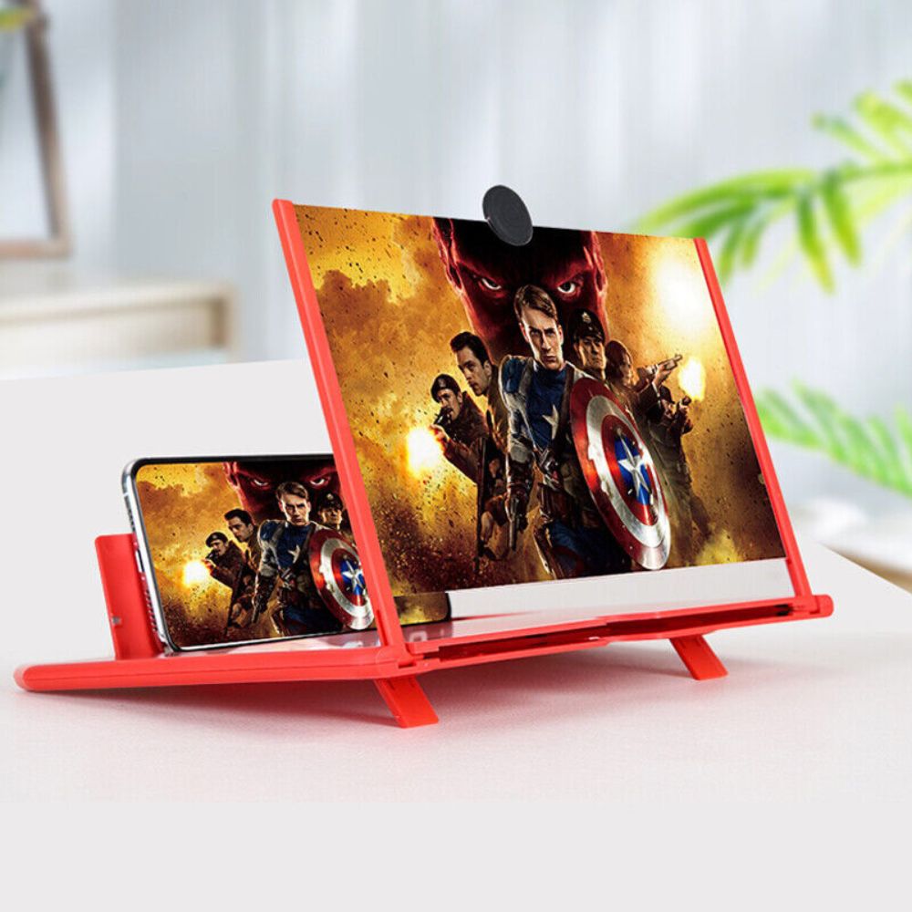 12" Folding Screen Magnifier Amplifier Stand 3D Adjustable Mobile Phone HD Video