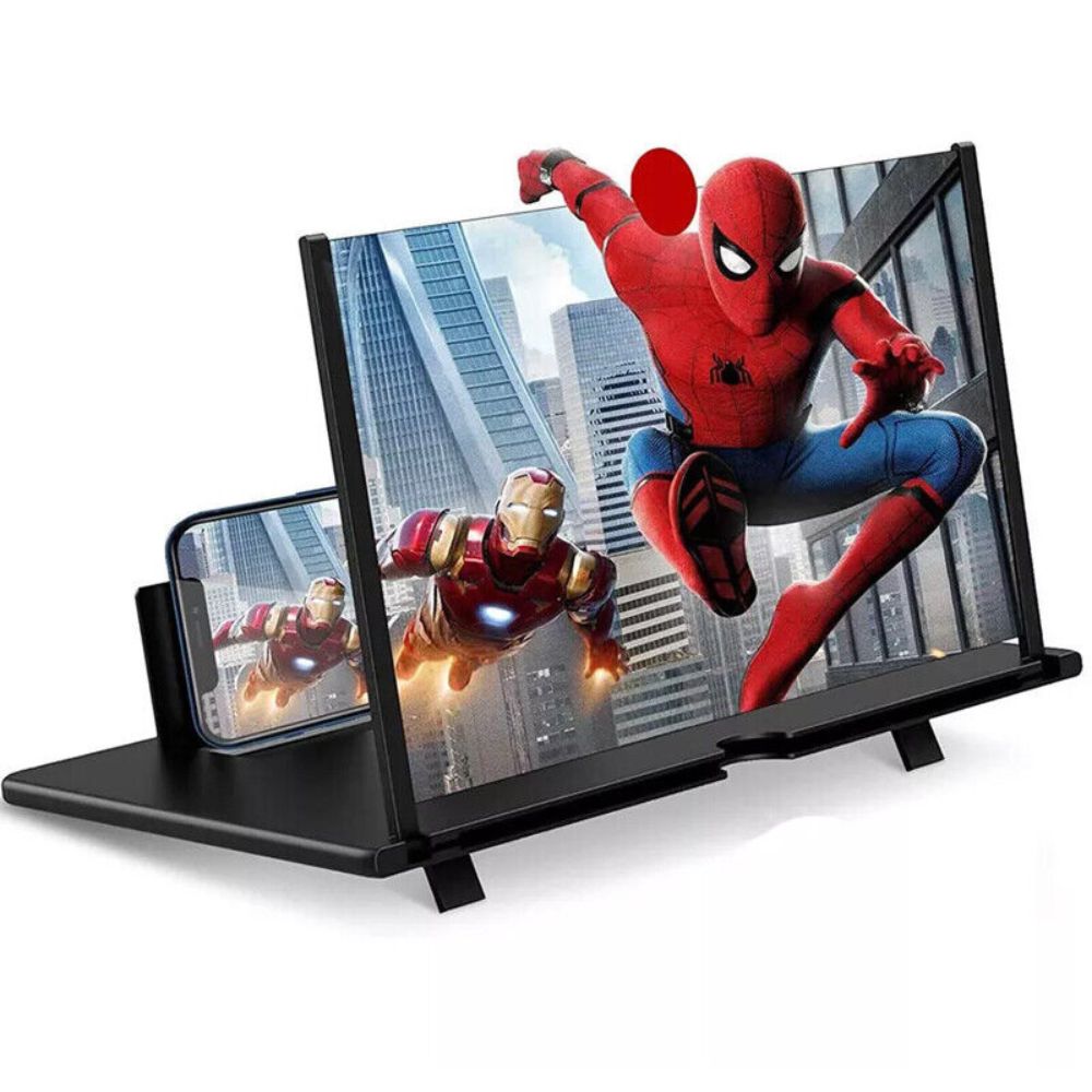 12" Folding Screen Magnifier Amplifier Stand 3D Adjustable Mobile Phone HD Video