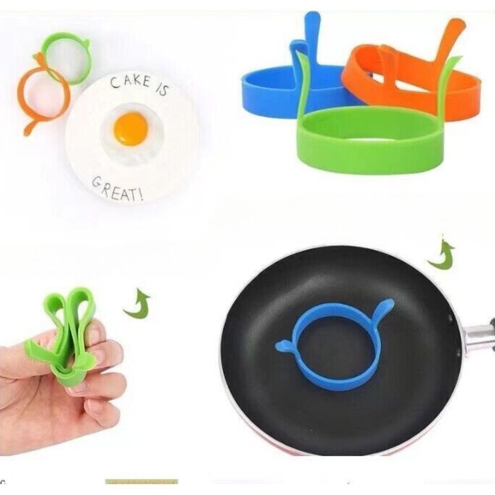 4/8pcs Silicone Egg Rings Kitchen Baking Tools Non Stick Pancake Handles