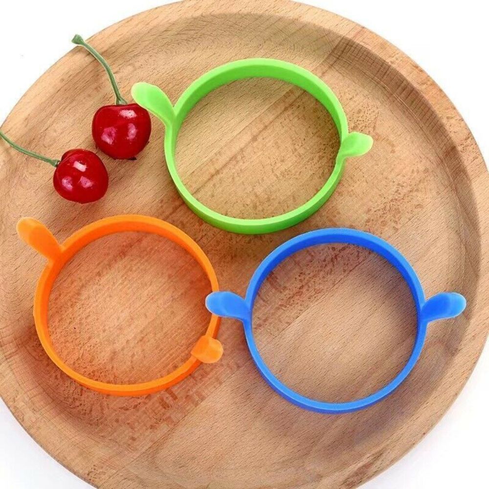 4/8pcs Silicone Egg Rings Kitchen Baking Tools Non Stick Pancake Handles