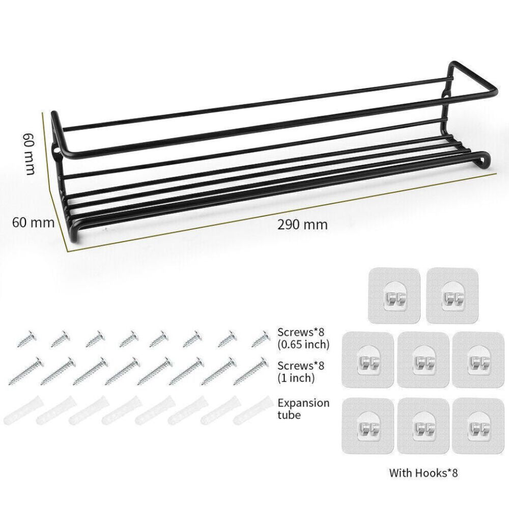 4PCS SET Kitchen Spice Rack Storage Organiser Shelves Wall Mount Kitchen Door Jar