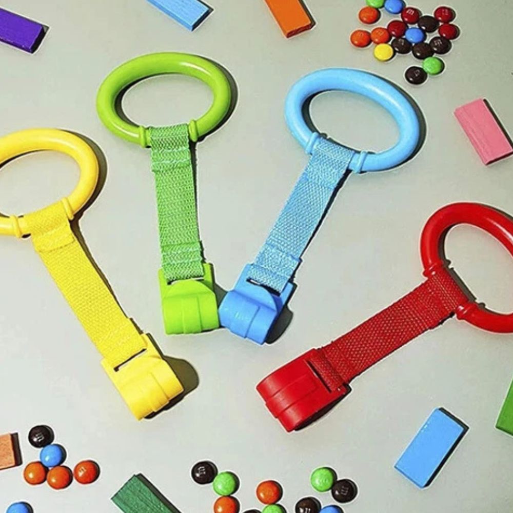 4pcs Baby Crib Pull Rings Walking Training Ring Security Baby Stand Up