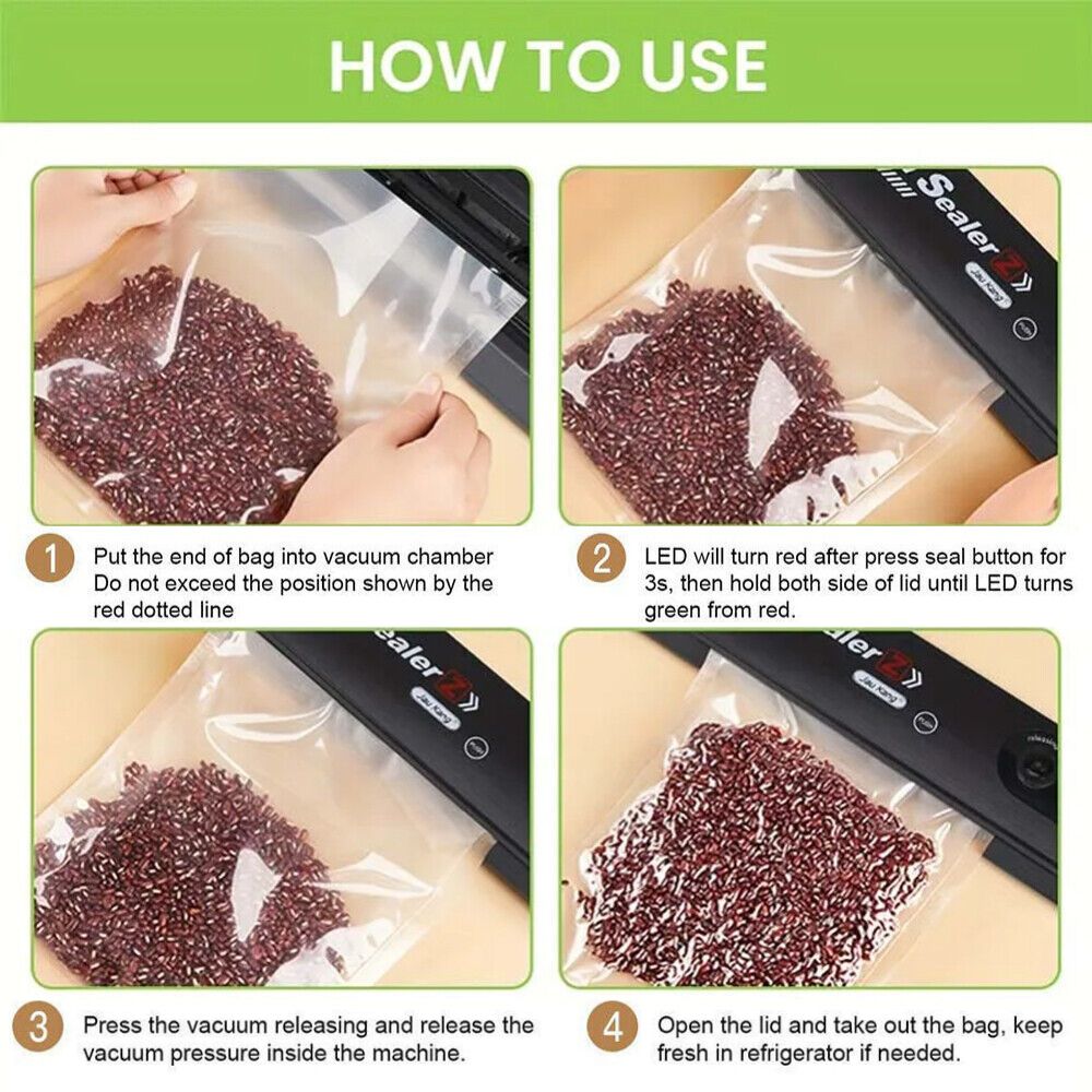 AU Plug Automatic Vacuum Sealer Food Packing Machine Vacuum Food Bags