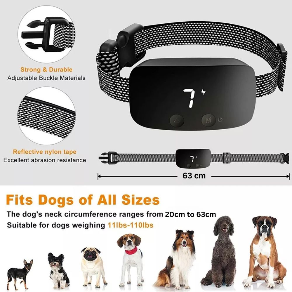 Anti Bark Collar Device Rechargeable Smart Compact Training Shock