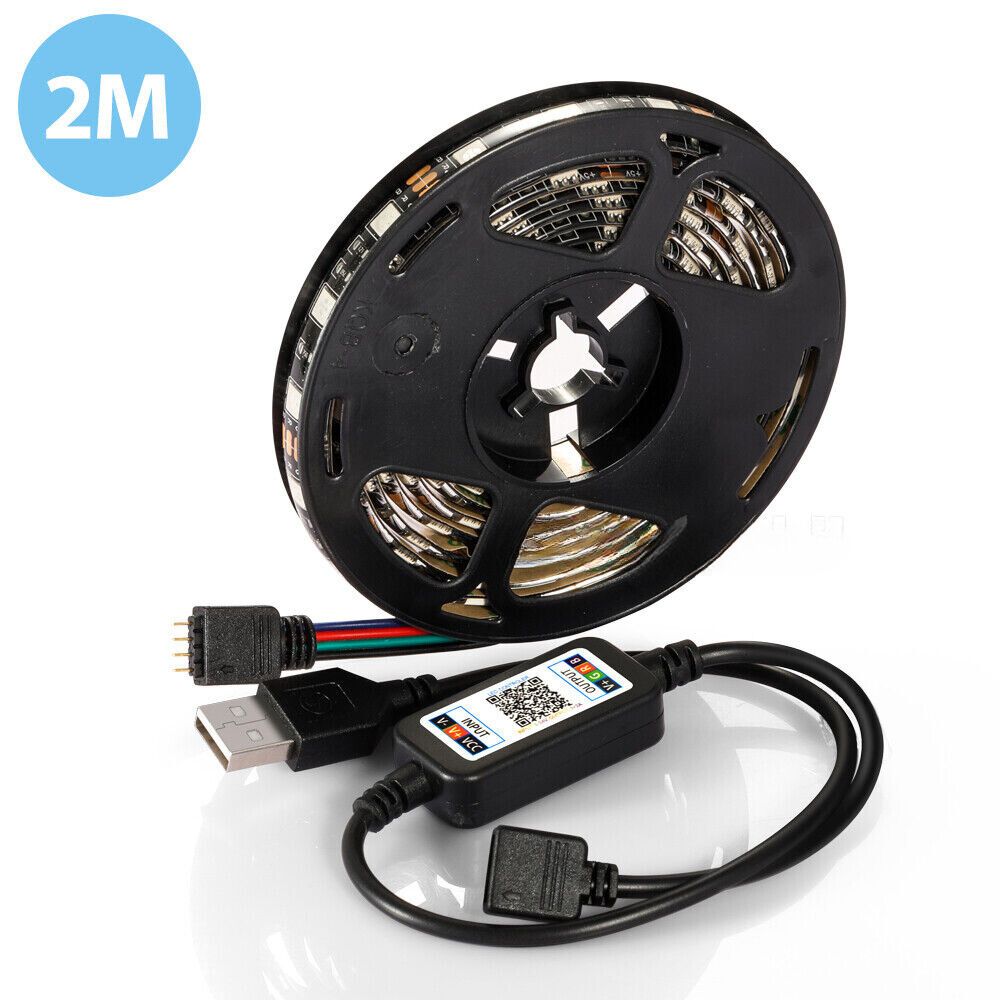 Bluetooth USB RGB LED Strip Lights 5V IP65 Waterproof 5050 5M 300 LEDs