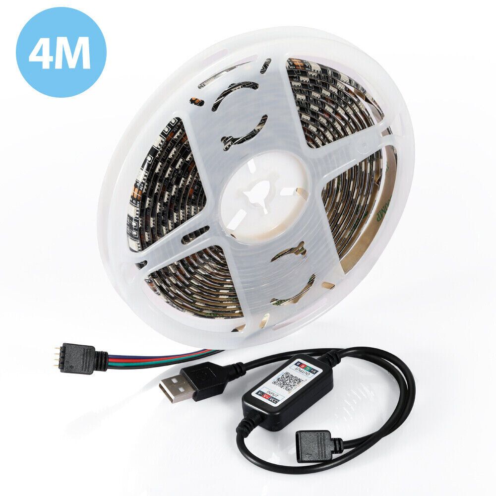 Bluetooth USB RGB LED Strip Lights 5V IP65 Waterproof 5050 5M 300 LEDs