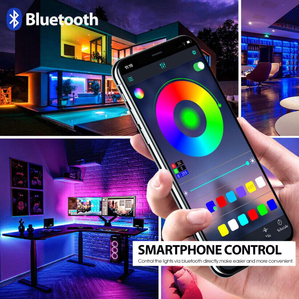 Bluetooth USB RGB LED Strip Lights 5V IP65 Waterproof 5050 5M 300 LEDs