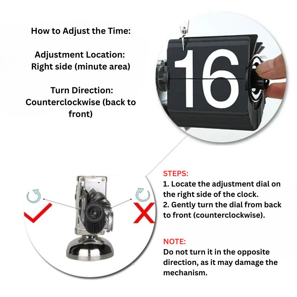Digital Auto Flip Clock Internal Gear Operated Time Clocks Quartz