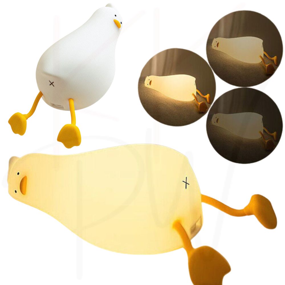 Night Light Lying Flat Duck Silicone Pat Lamp Cartoon Cute Children Lights
