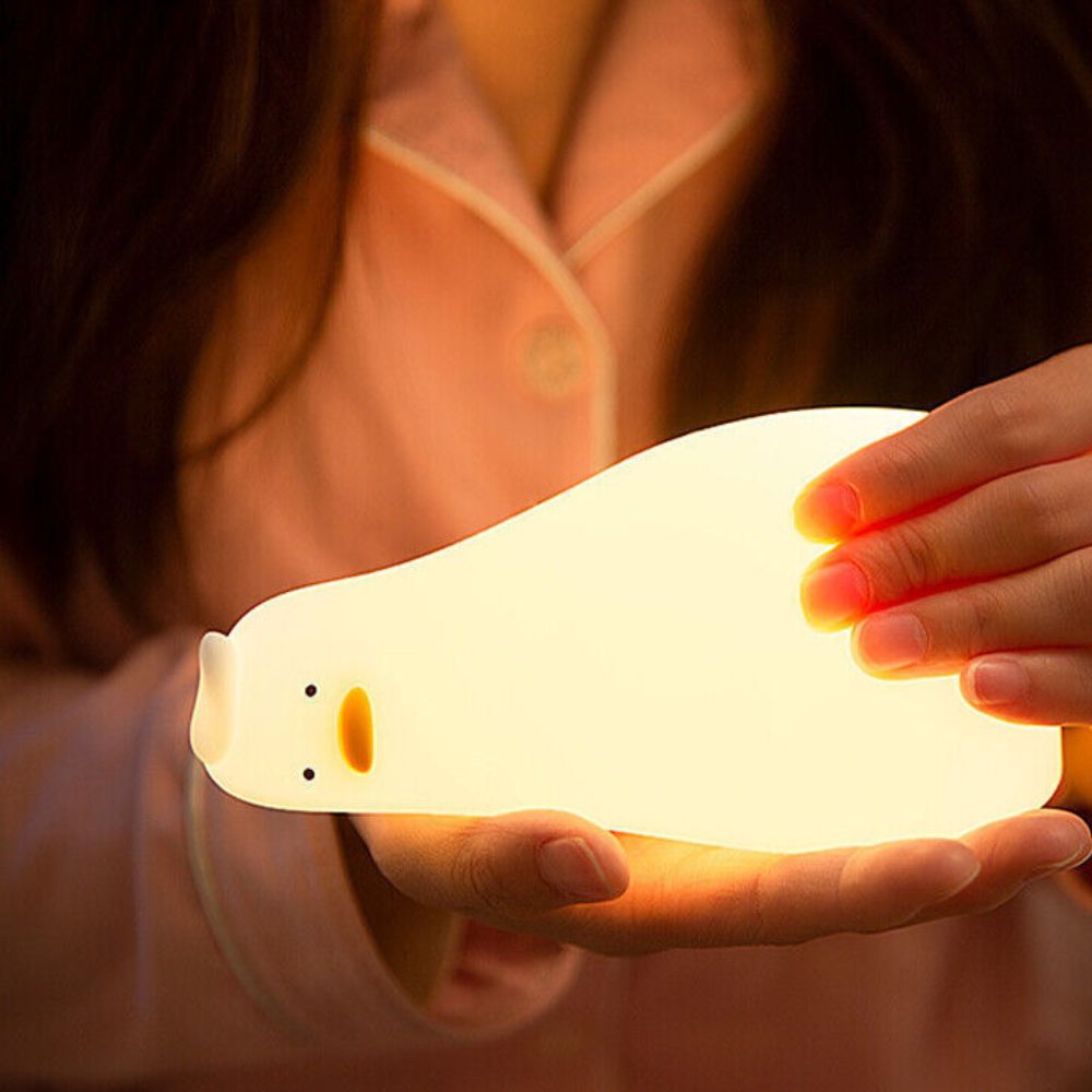 Night Light Lying Flat Duck Silicone Pat Lamp Cartoon Cute Children Lights