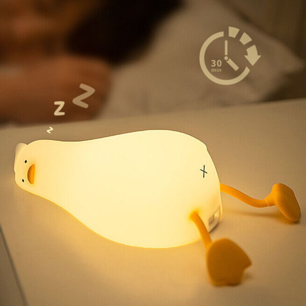 Night Light Lying Flat Duck Silicone Pat Lamp Cartoon Cute Children Lights