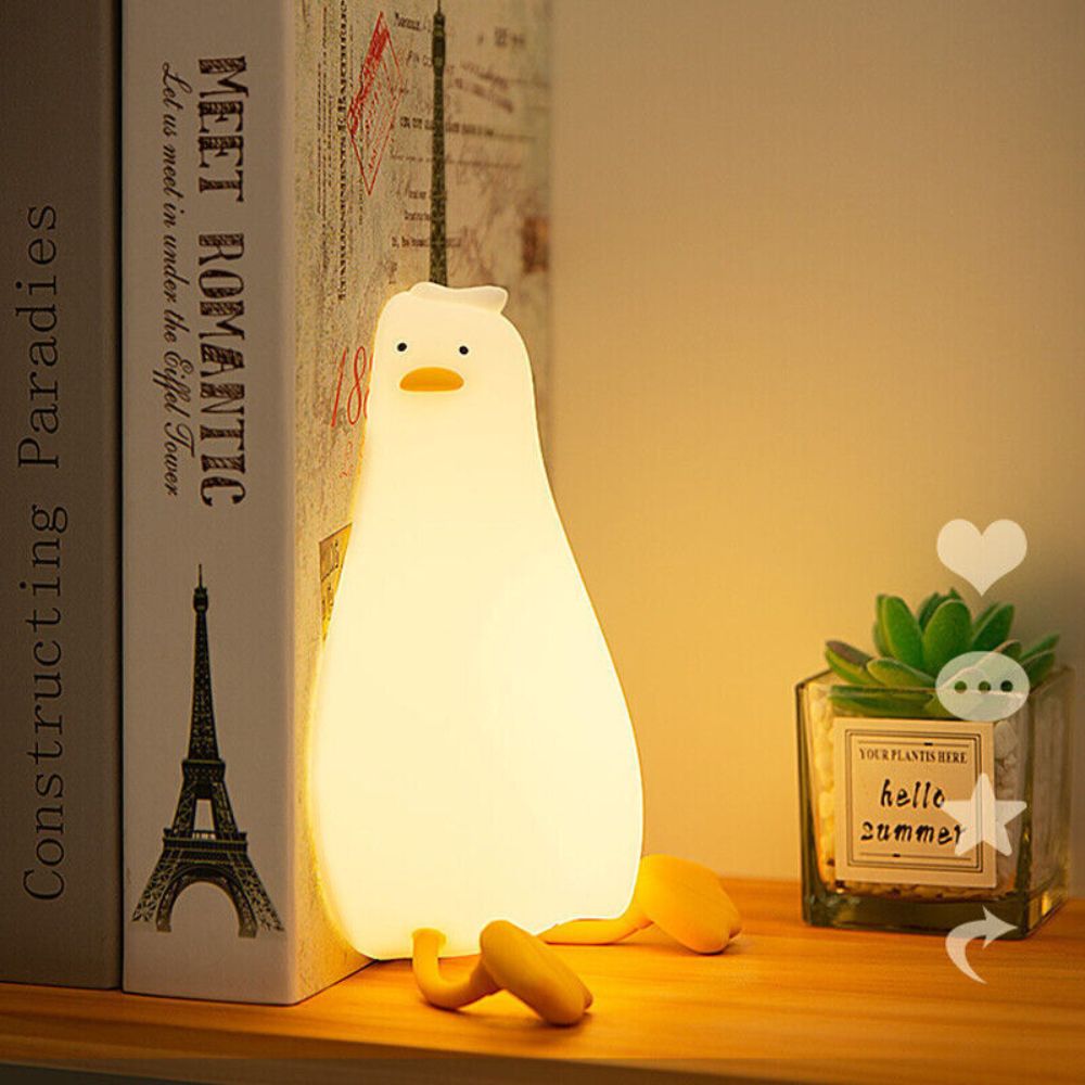 Night Light Lying Flat Duck Silicone Pat Lamp Cartoon Cute Children Lights