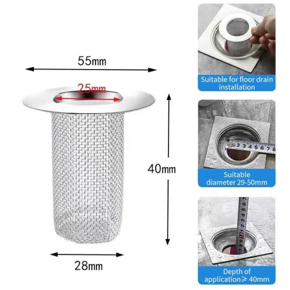 Reusable Bathroom Floor Drain Filter Hair Catcher Strainer Bath Stopper Sink