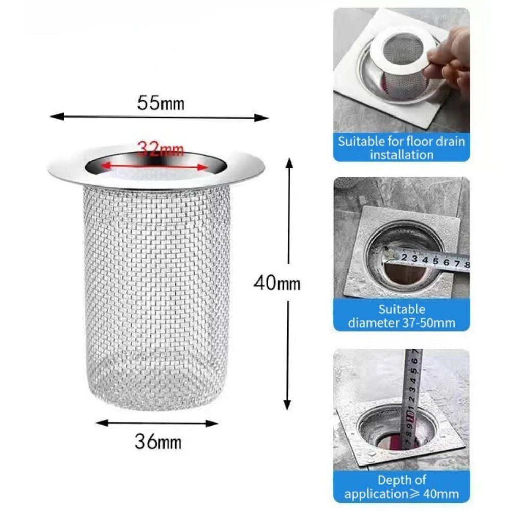 Reusable Bathroom Floor Drain Filter Hair Catcher Strainer Bath Stopper Sink