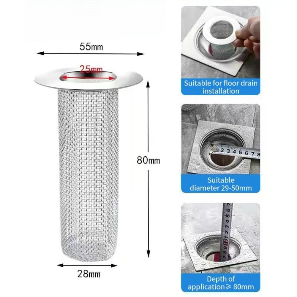 Reusable Bathroom Floor Drain Filter Hair Catcher Strainer Bath Stopper Sink
