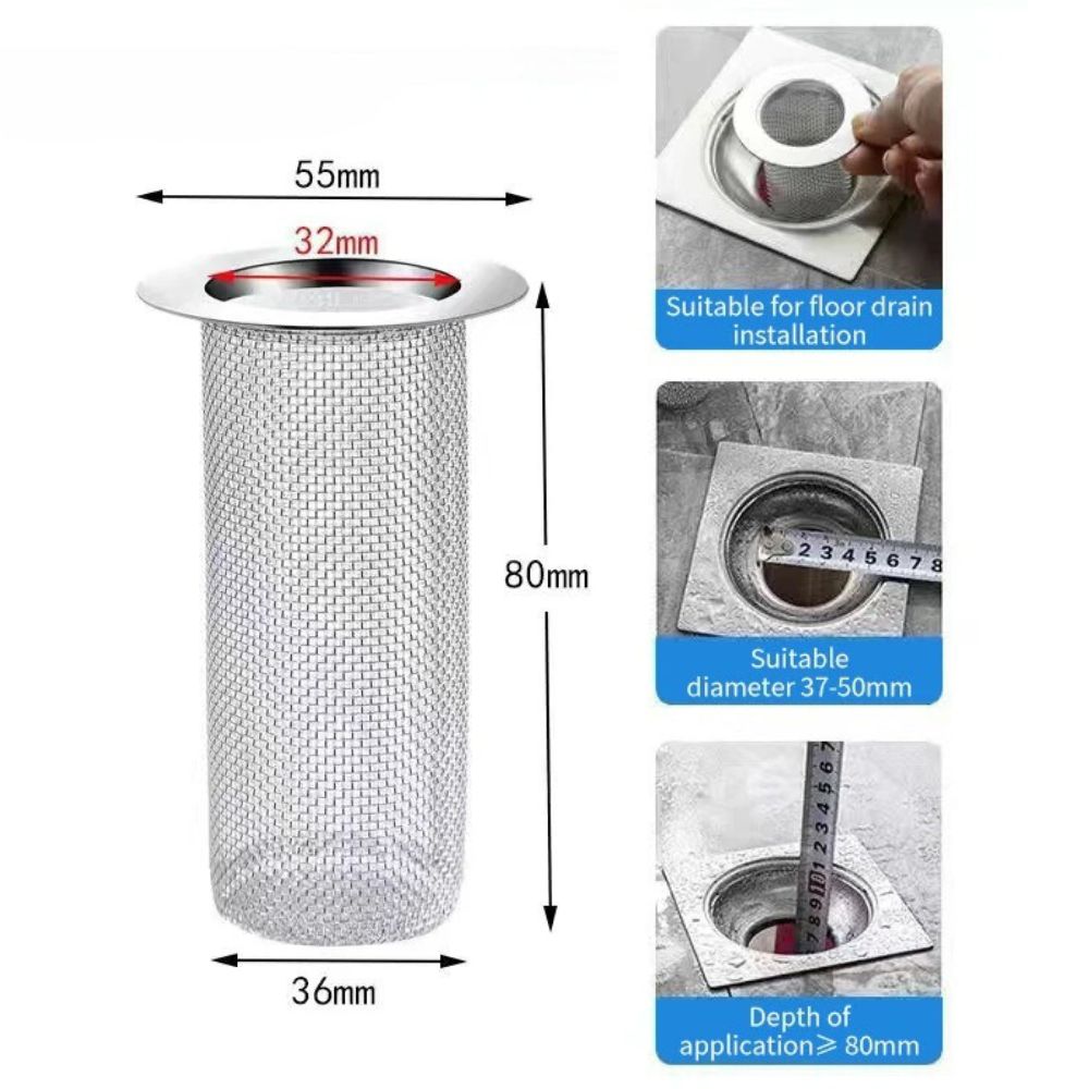 Reusable Bathroom Floor Drain Filter Hair Catcher Strainer Bath Stopper Sink