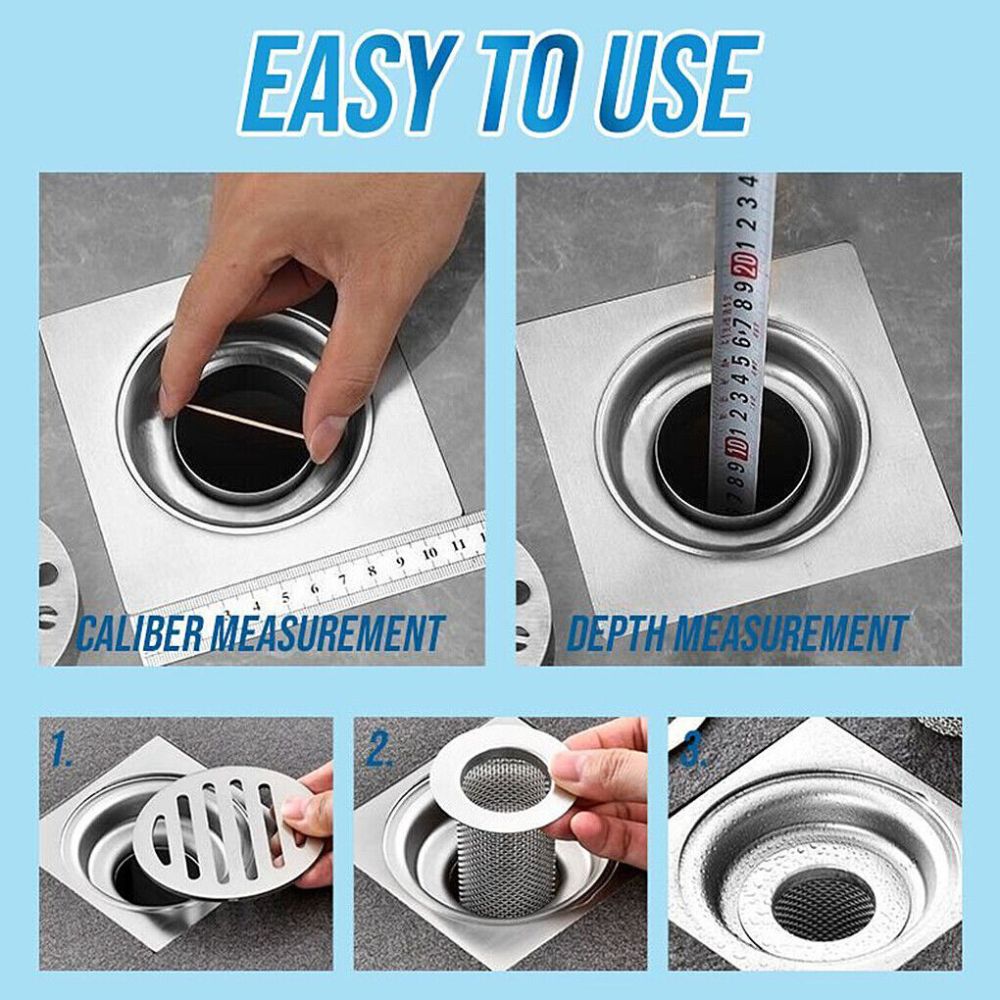Reusable Bathroom Floor Drain Filter Hair Catcher Strainer Bath Stopper Sink