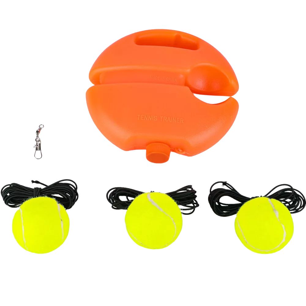 Single Solo Tennis Trainer Practice Rebound Balls w/ 3 String Balls Set Training