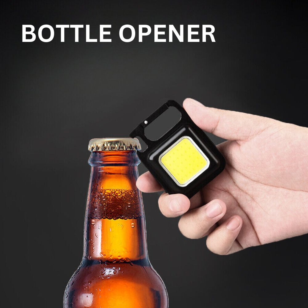 USB Rechargeable Mini Pocket COB LED Work Light Keychain Flashlight Torch Lamp