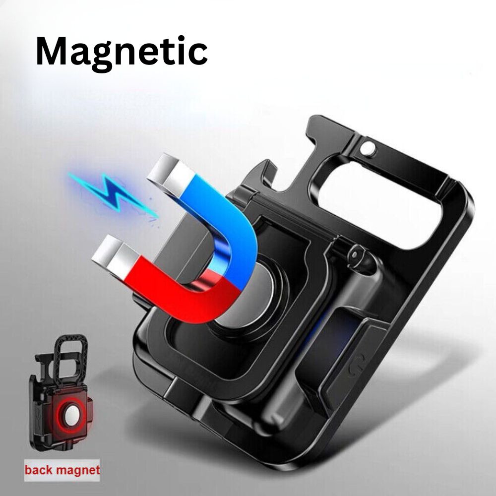 USB Rechargeable Mini Pocket COB LED Work Light Keychain Flashlight Torch Lamp