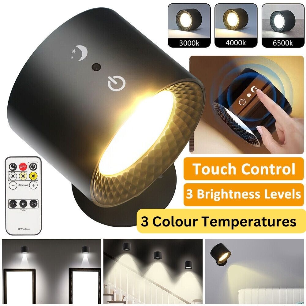 LED Wall Rechargeable Battery Reading Lights Wall Light Sconce Lamp Wall Mounted